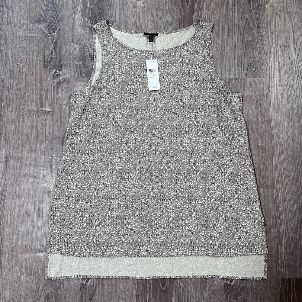 EILEEN FISHER BROKEN CHEVRON TENCEL VISCOSE TANK XL NWT